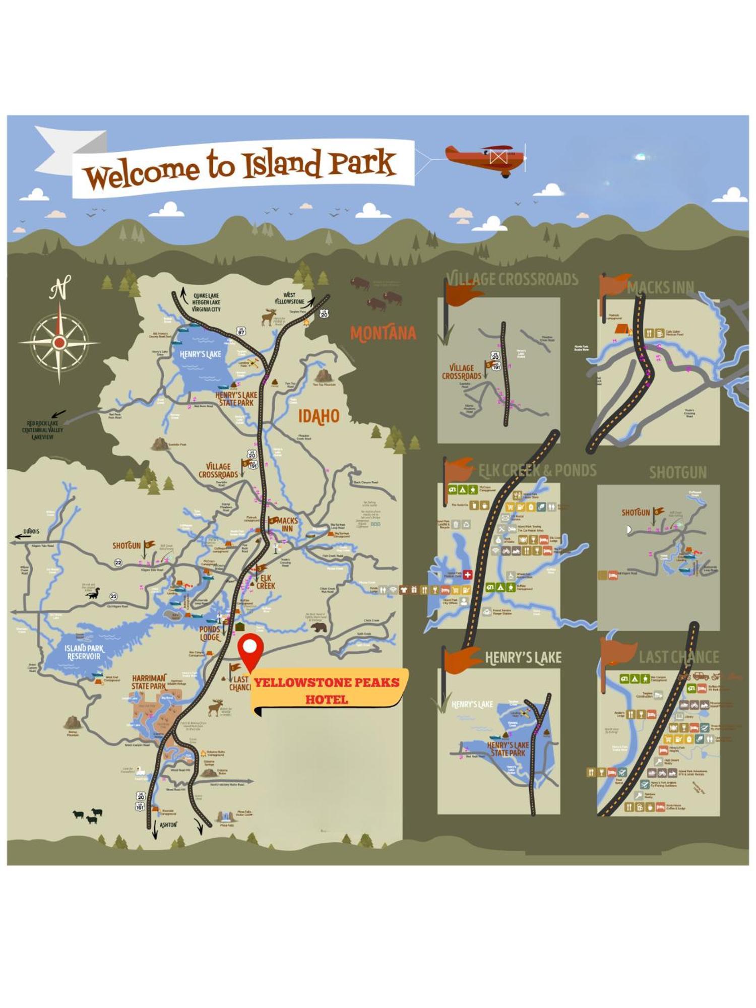 Yellowstone Peaks Hotel Island Park Exterior foto